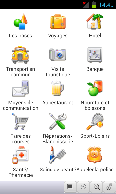 Android application French&lt;-&gt;Romanian Phrasebook screenshort