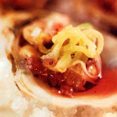 Poached Oysters with Beet Mignonnette