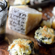 Spinach, Bacon + Artichoke Stuffed Portobellos