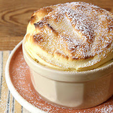 Passion Fruit Souffle with Pina Colada Sauce
