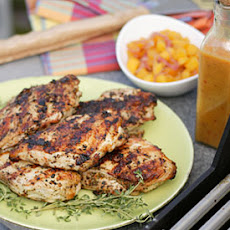 Grilled Jerk Chicken with Scotch Bonnet Sauce and Mango Chutney
