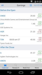 Stock Earnings Calendar screenshot for Android