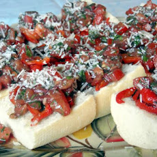 Bruschetta With Roasted Red Peppers Yummy!