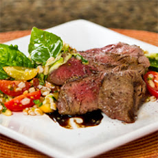 Grilled Filet Mignon With Farro And Fresh Vegetable Salad