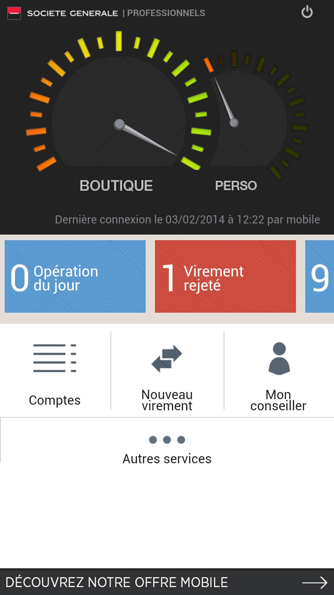 Android application L'Appli Pro Société Générale screenshort