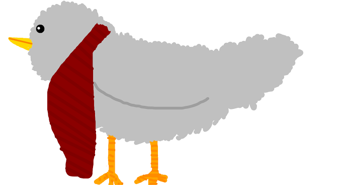 Bird with scarf 