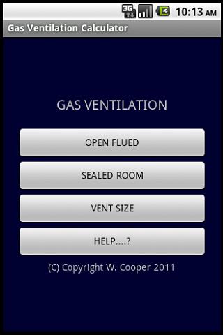 GAS VENTILATION CALCULATOR GB