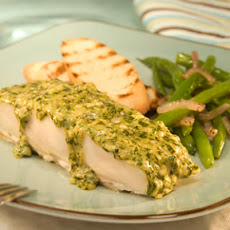 Pesto Topped Halibut
