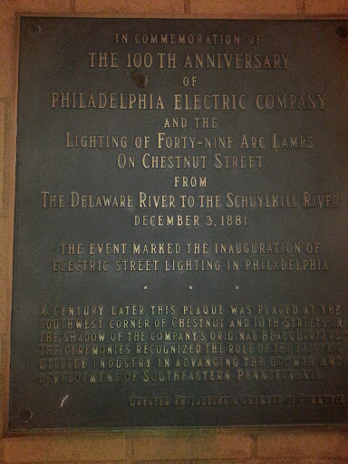 100th Anniversary of Philadelphia Electric and the Lighting of Chestnut St 
