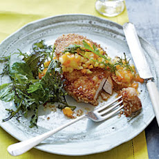 Macadamia Nut Chicken with Papaya-Pineapple Relish