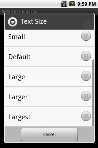 SMS Talk Text Enlarger