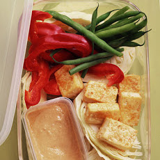Crisp Tofu with Crudites and Sesame-Ginger Dipping Sauce