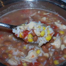Kicked up Chicken and Rice Soup
