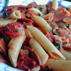 Canadian Bacon and Mozzarella Penne