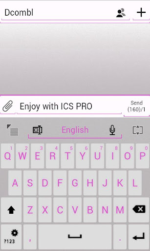 GO Keyboard ICS WHITE Pink