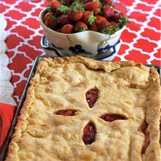 Strawberry Rhubarb Slab Pie