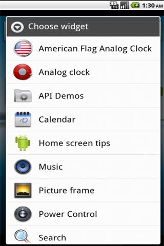 American Flag Clock Widget