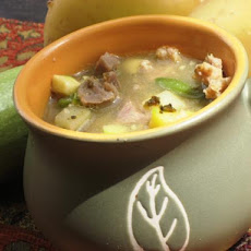 Beef, Potato & Basil Pesto Soup