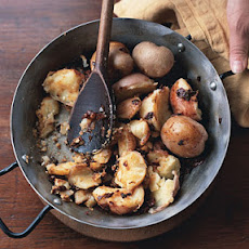 Smashed Baby Red Potatoes with Ancho Chiles and Dry Jack Cheese
