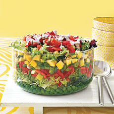 Layered Salad with Buttermilk Ranch Dressing