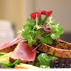 Pan Seared Ahi Tuna, Baby Beets and Watercress Salad with Ginger Vinaigrette