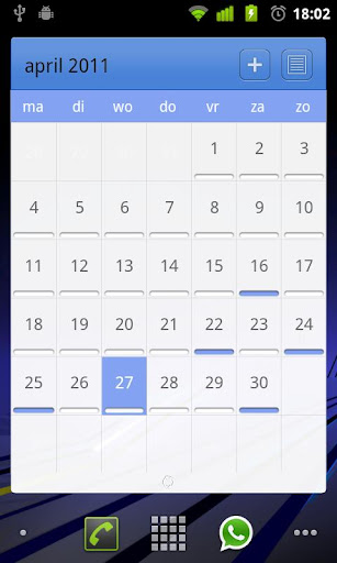 LP Calendar Android Stock Skin