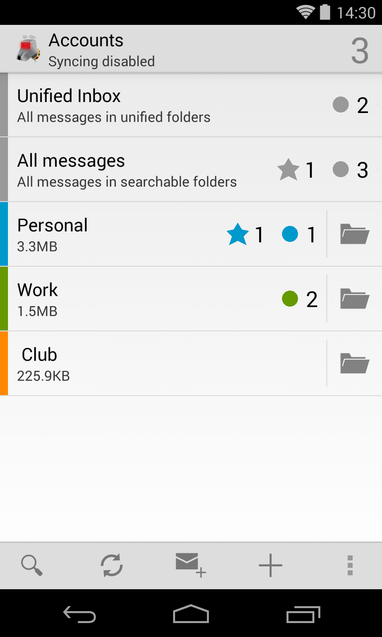 Android application K-9 Mail screenshort