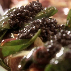 Prosciutto and Goat Cheese Bruschetta with Black Lentils