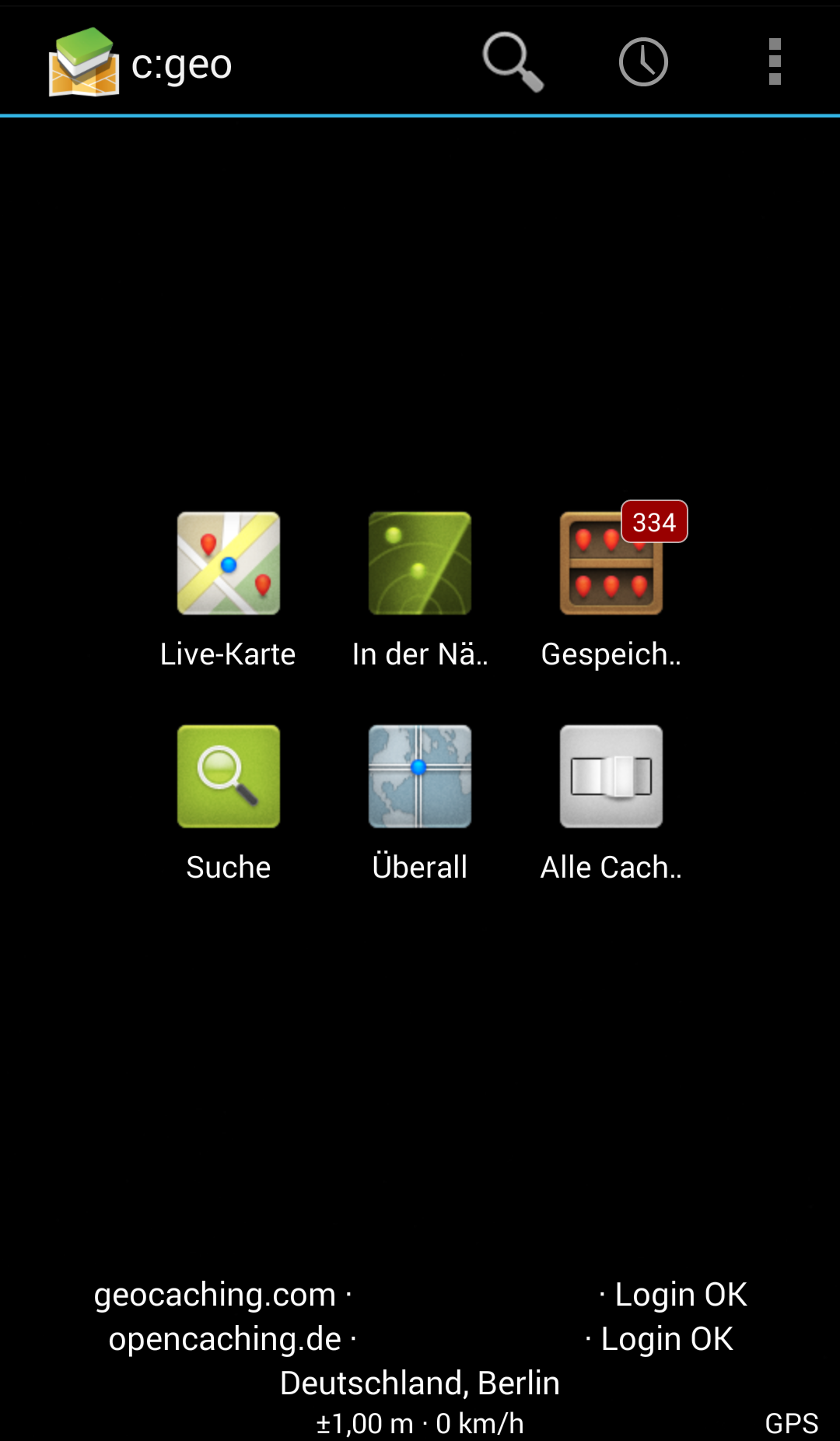 Android application c:geo screenshort