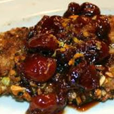 Pistachio Crusted Chicken Breasts with Sun-Dried Cherry and Orange Sauce