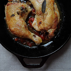 Chicken Under a Brick with Pickled Peppers