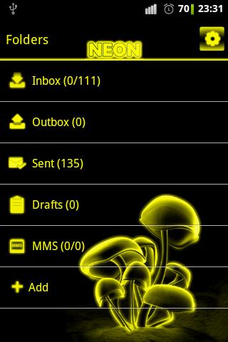 【免費個人化App】Yellow  neon theme GO SMS Pro-APP點子