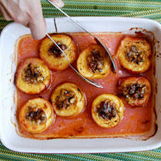 Nectarines Baked with Pistachios and Fresh Ginger Recipe