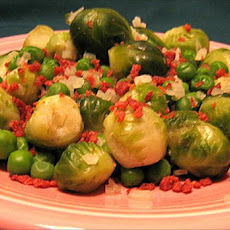 Brussels Sprouts and Peas With Bacon