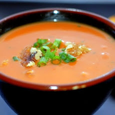 Cheddar and Roasted Red Bell Pepper Soup