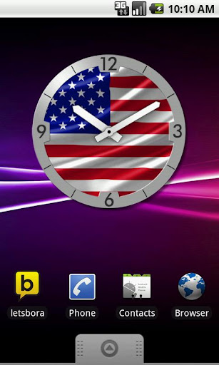 USA Flag Analog Clock Lite