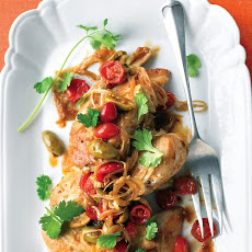 Chicken with Tomatoes, Olives, and Cilantro