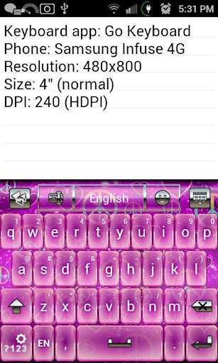 Violet Love Keys Keyboard Skin