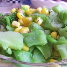 Steamed Broccoli and Corn with Marjoram