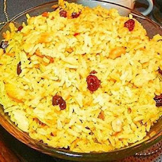 Indian-Style Rice with Cashews, Raisins and Turmeric