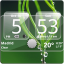 Sense Analog Glass Clock 4x2 mobile app icon