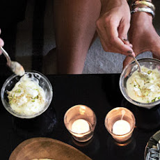 Ginger-Yogurt Mousse with Pistachio Meringue