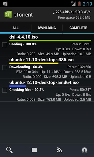 ttorrent-lite-torrent-client for android screenshot