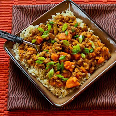 CrockPot Recipe for Sweet and Spicy Ground Turkey and Sweet Potato Stew with Coconut Milk