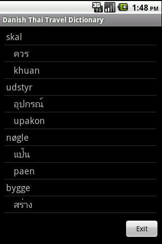 Danish Thai Travel Dictionary