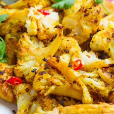 Roasted Cauliflower Satay with Spicy Peanut Dipping Sauce