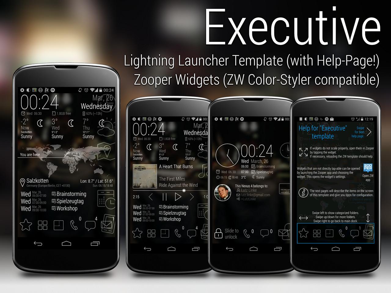 Android application "Executive PRO" for LL(x) &amp; ZW screenshort
