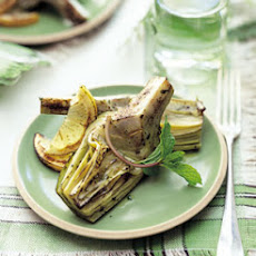 Grilled Artichokes with Olive Oil, Lemon, and Mint