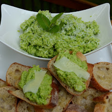Fava Bean and Mint Crostini