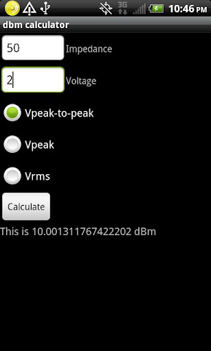 dBm Calculator